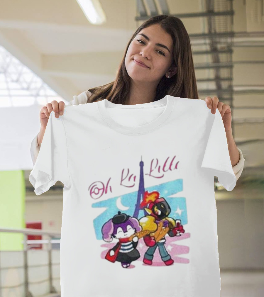 Lenvgc Oh La Lille Eiffel Tower Characters T-Shirt