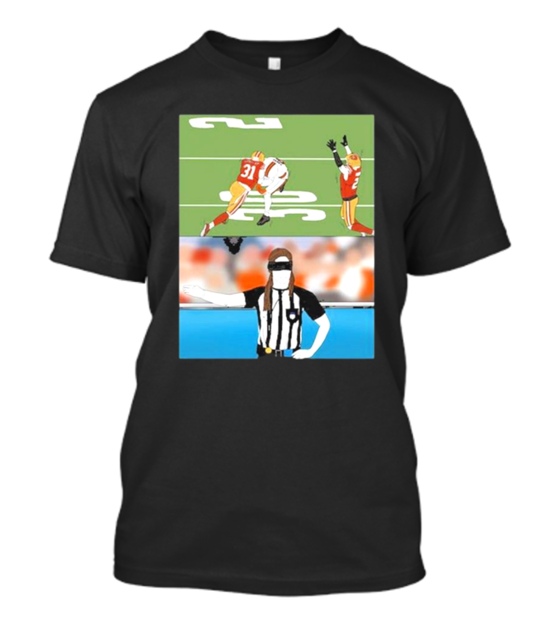 Rita Oak Day 40 Ref Box Blindfolded Referee Football Scene T-Shirt