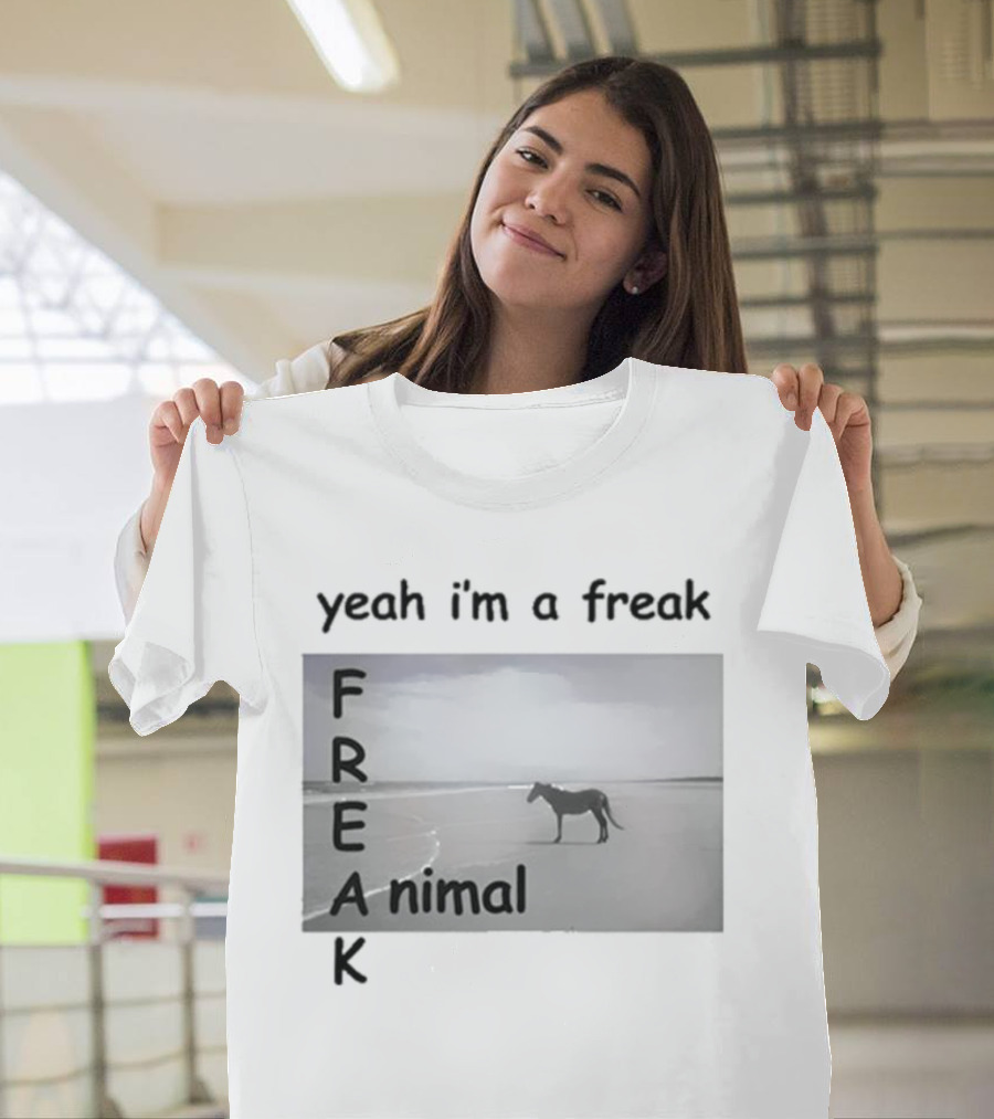 Yeah I'm A Freak Animal Zebra Standing Alone in Serengeti Sunset T-Shirt