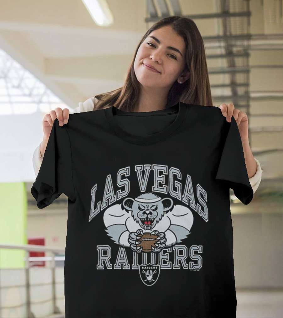 Las Vegas Raiders Grateful Dead Bear NFL Collaboration T-Shirt
