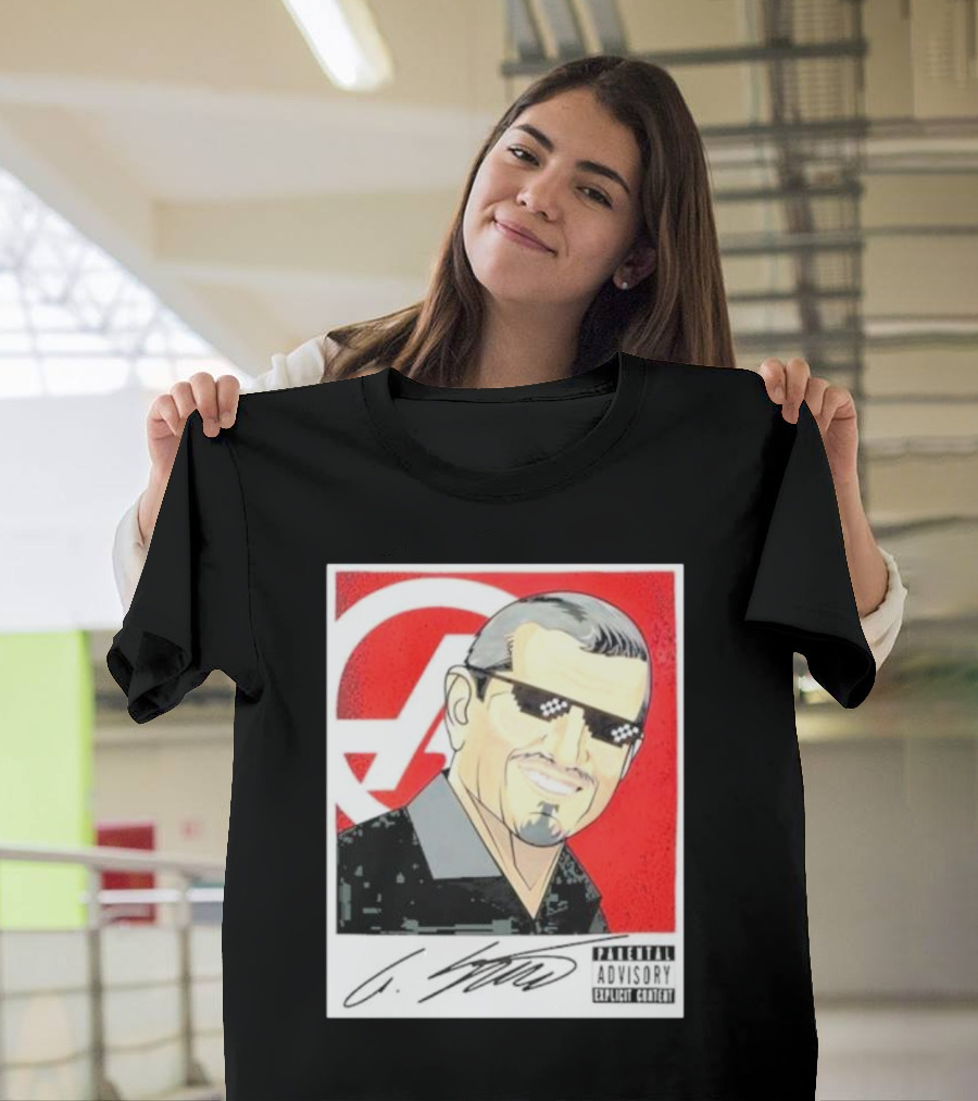 Haas F1 Team Guenther Steiner Parental Advisory Signature T-Shirt