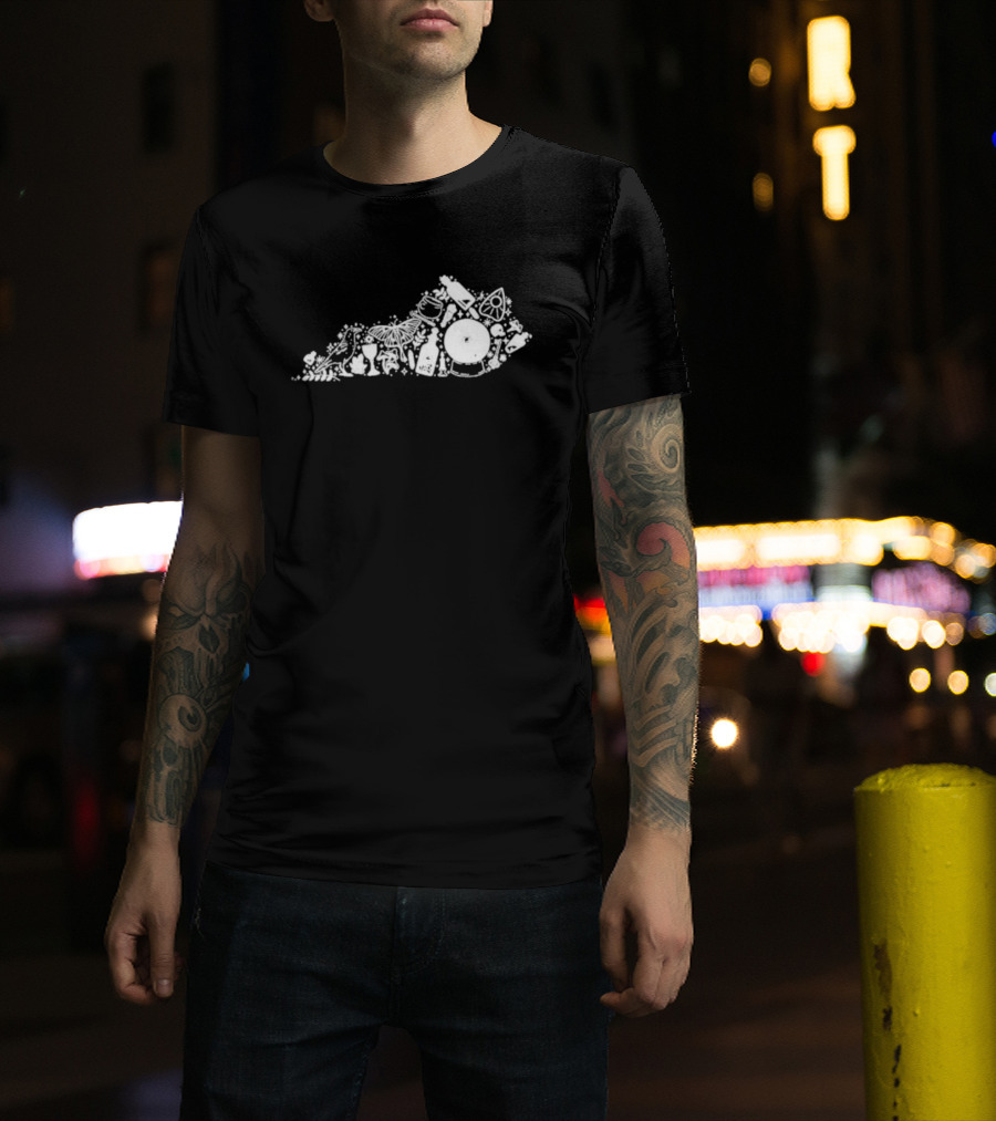 Kentucky For Kentucky Witchy Ky Spooky State Outline Icons T-Shirt