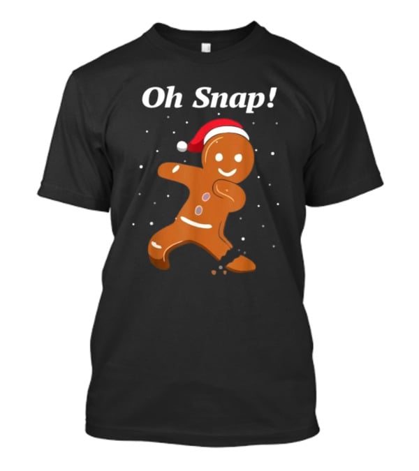 Oh Snap Gingerbread Merry Christmas Cookie Santa Hat T-Shirt