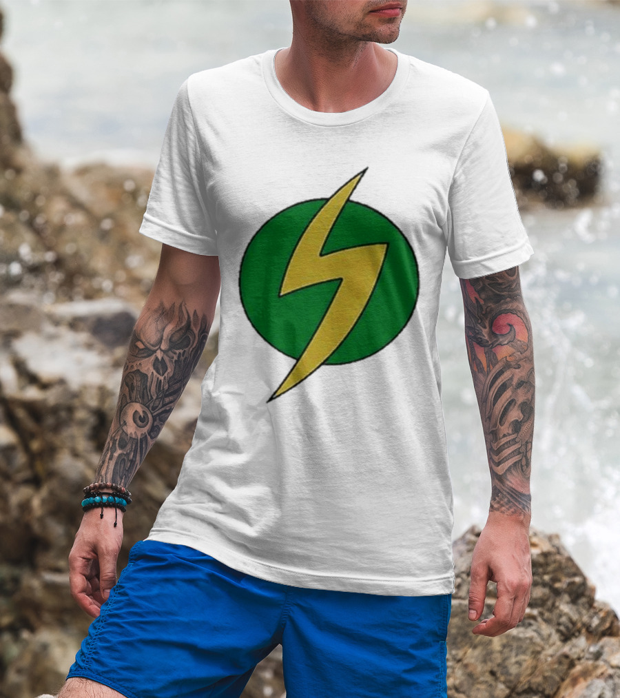 PowerEdd Green Yellow Lightning Bolt T-Shirt