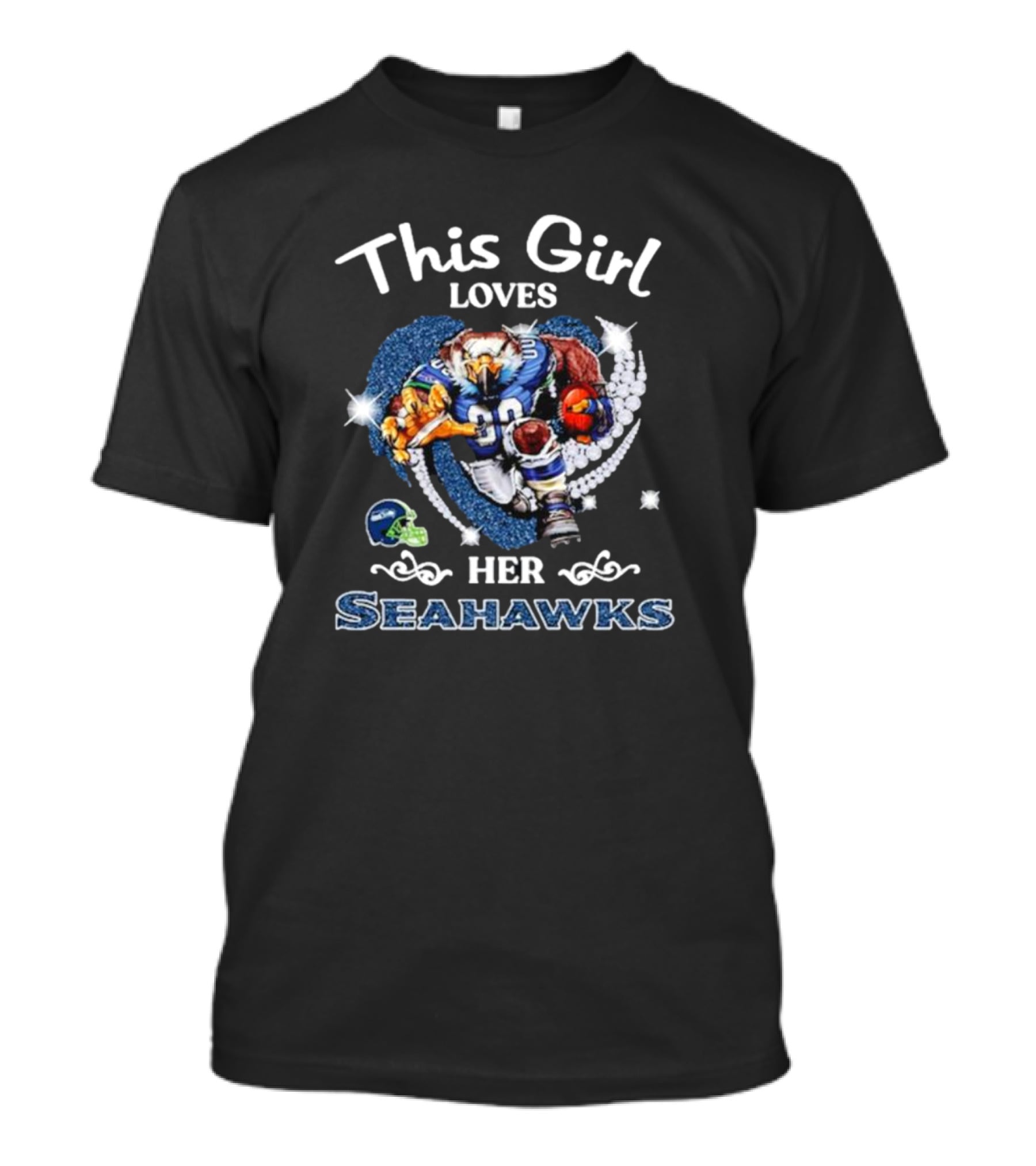 This Girl Loves Her Seahawks Football Mascot Enthusiast T-Shirt