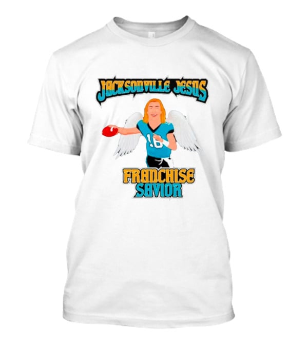 Jacksonville Jesus Franchise Savior Trevor Lawrence Angel Wings Football T-Shirt