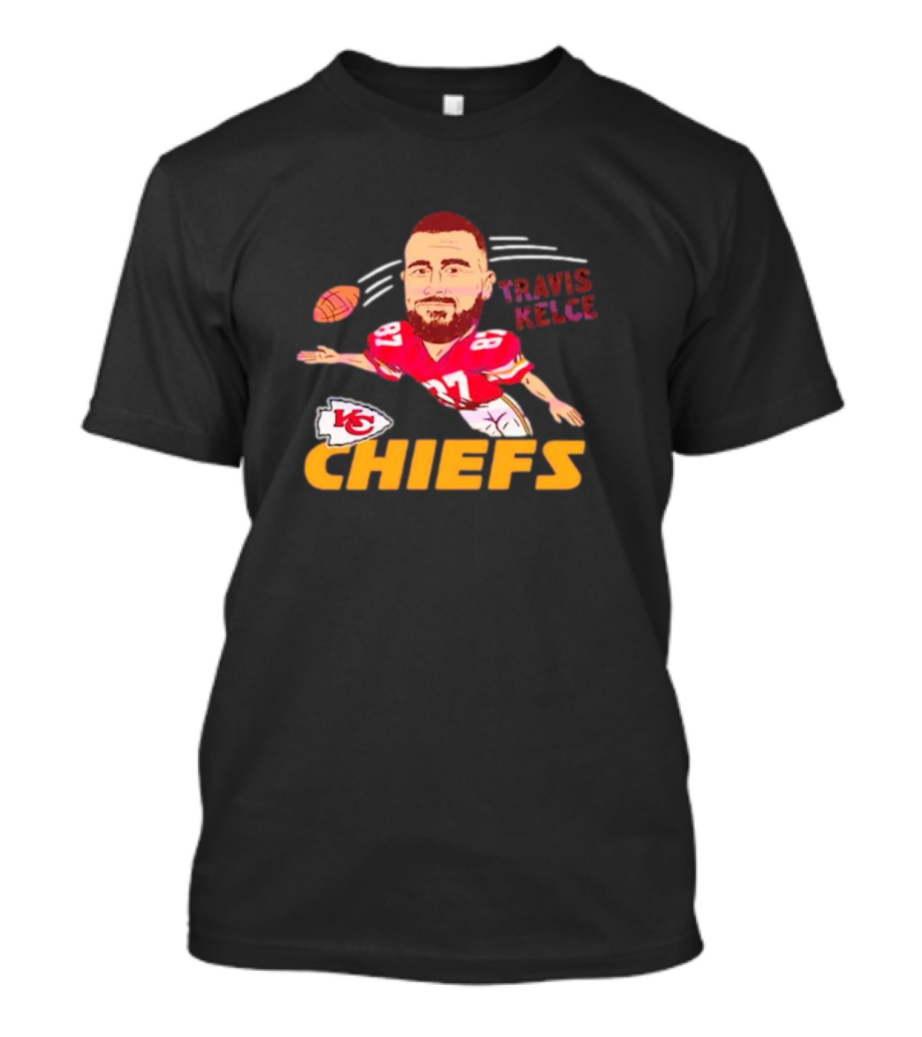 Travis Kelce Kansas City Chiefs Football Cartoon T-Shirt