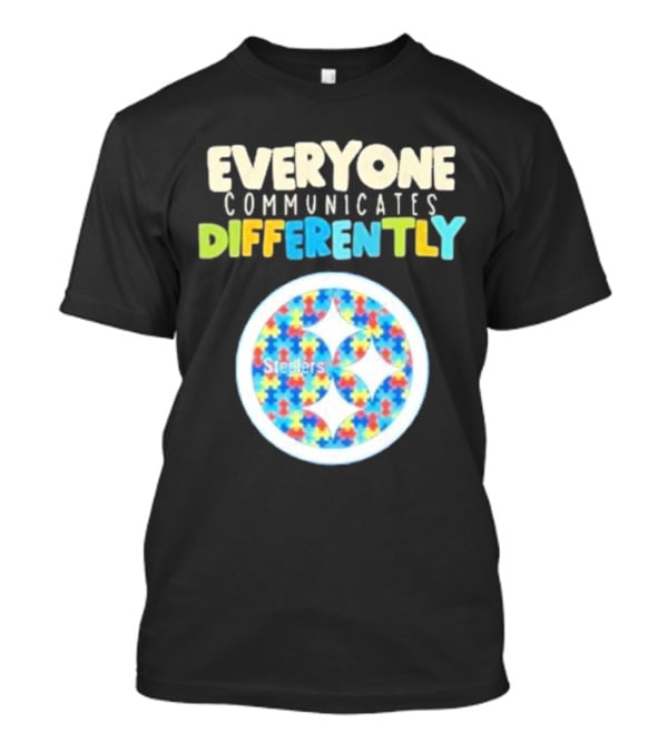 Everyone Communicates Differently Steelers Puzzle T-Shirt