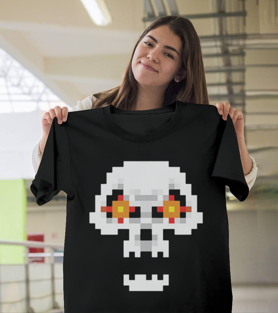 Crossing Skull Pixel T-Shirt