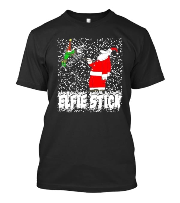 Elfie Stick Santa Christmas Humor T-Shirt