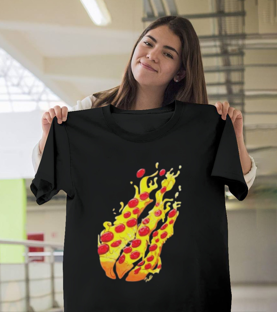 Preston Stylez Fire Pizza Flaming Pepperoni Blaze T-Shirt