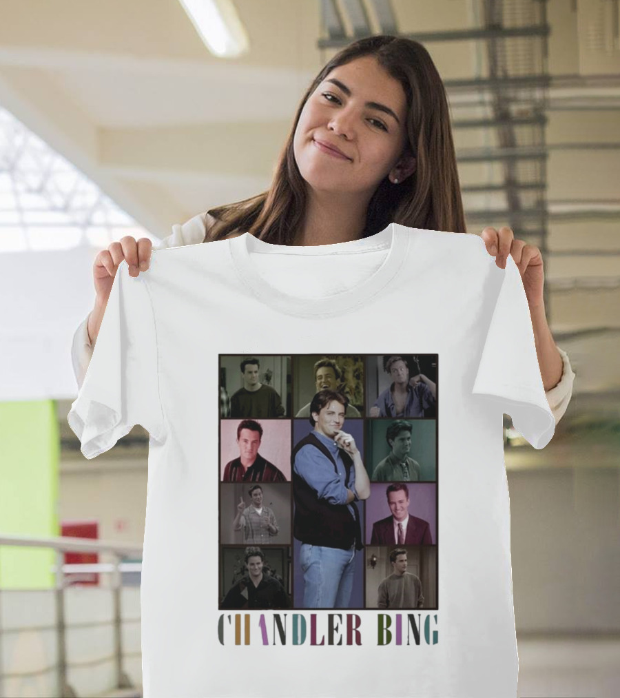 Retro Chandler Bing 90s Sweater Matthew Perry Collage T-Shirt