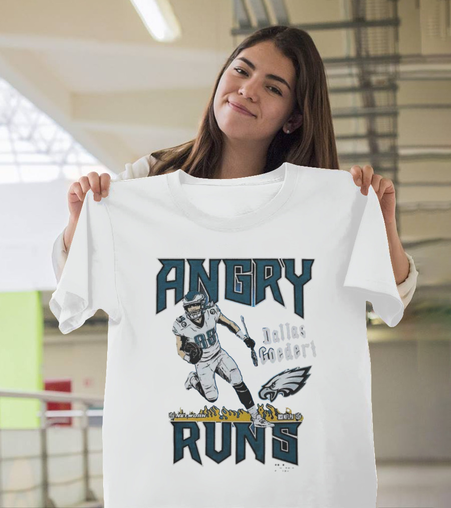 Angry Runs Dallas Goedert Eagles NFLPA Network 88 T-Shirt