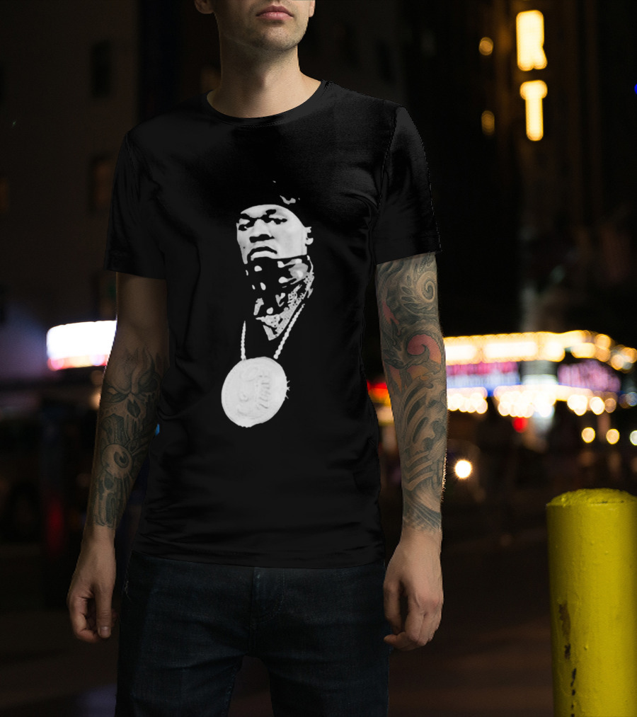 Drake Ibashar Bandana Portrait With Large Medal Necklace T-Shirt