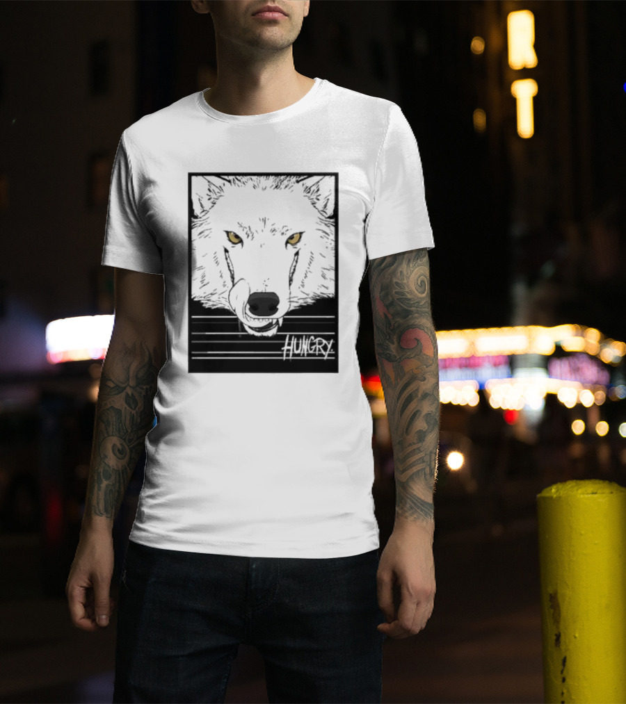 Sloshdog Hungry Wolf Face Yellow Eyes T-Shirt