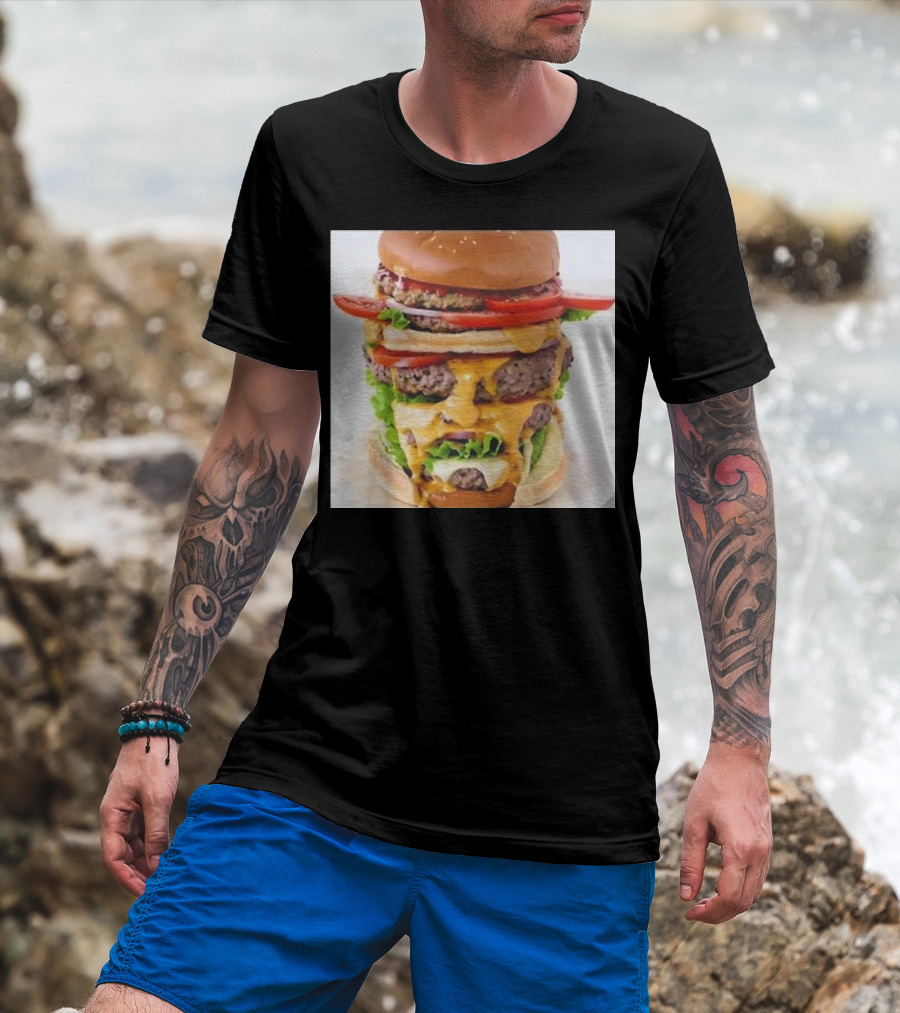 Heisenburger Cringey Quadruple Cheeseburger Stack T-Shirt