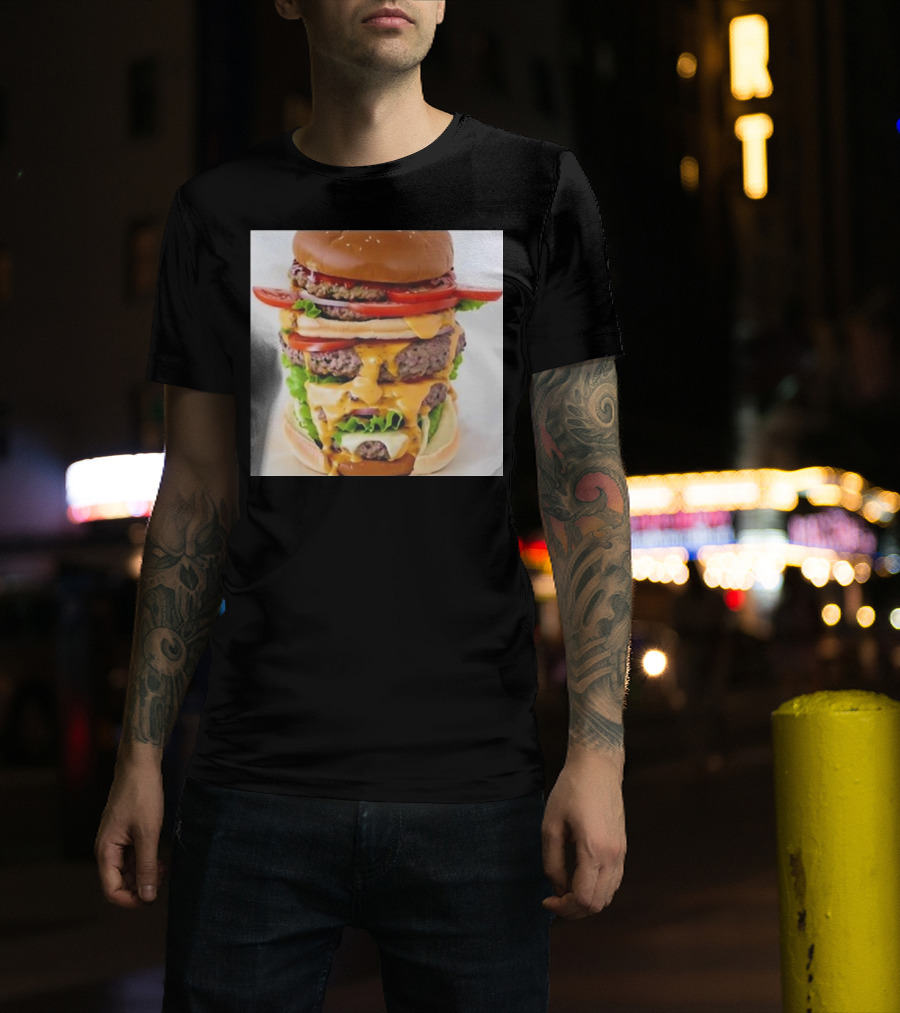 Heisenburger Cringey Quadruple Cheeseburger Stack T-Shirt