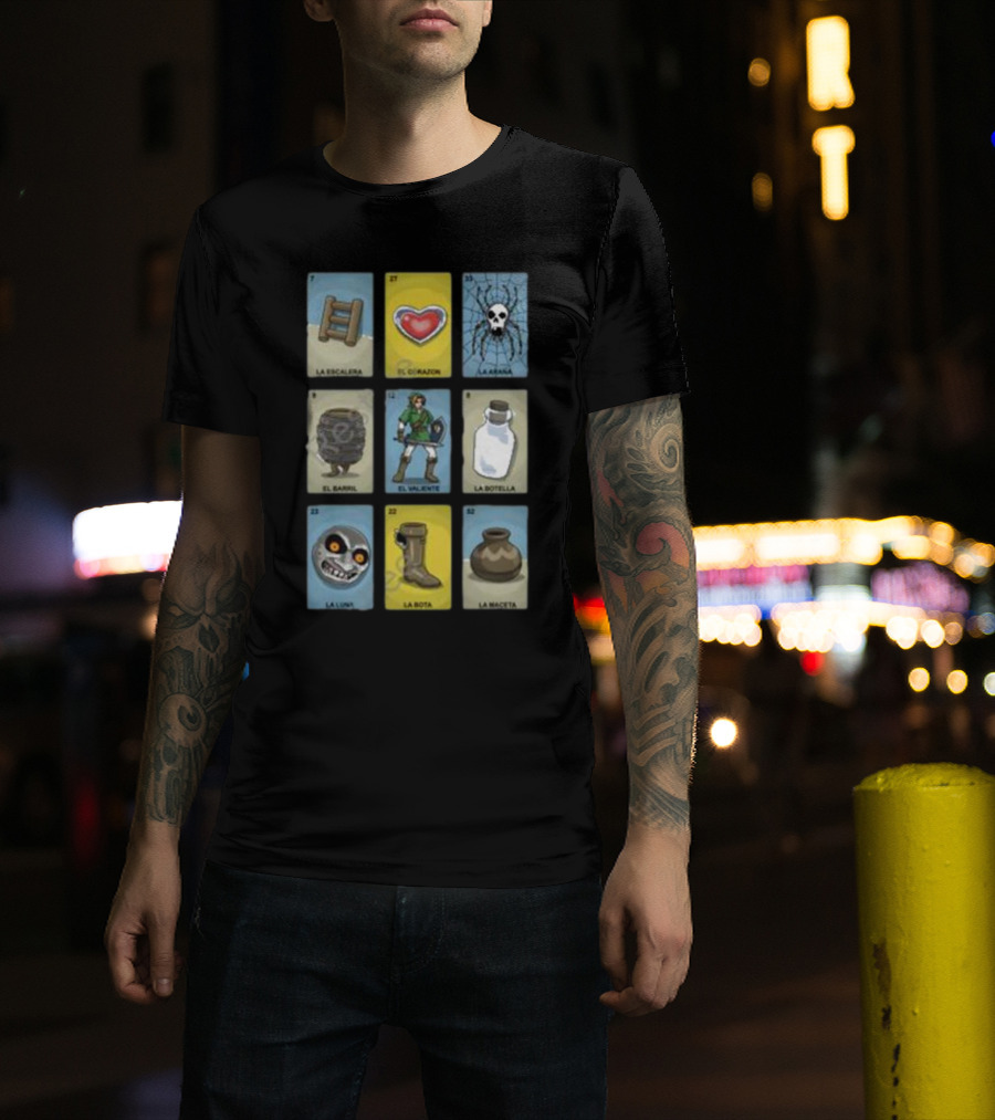Clay Graham Art Loz Loteria La Escalera El Corazon La Araña El Barril El Valiente La Botella La Luna La Bota La Maceta T-Shirt