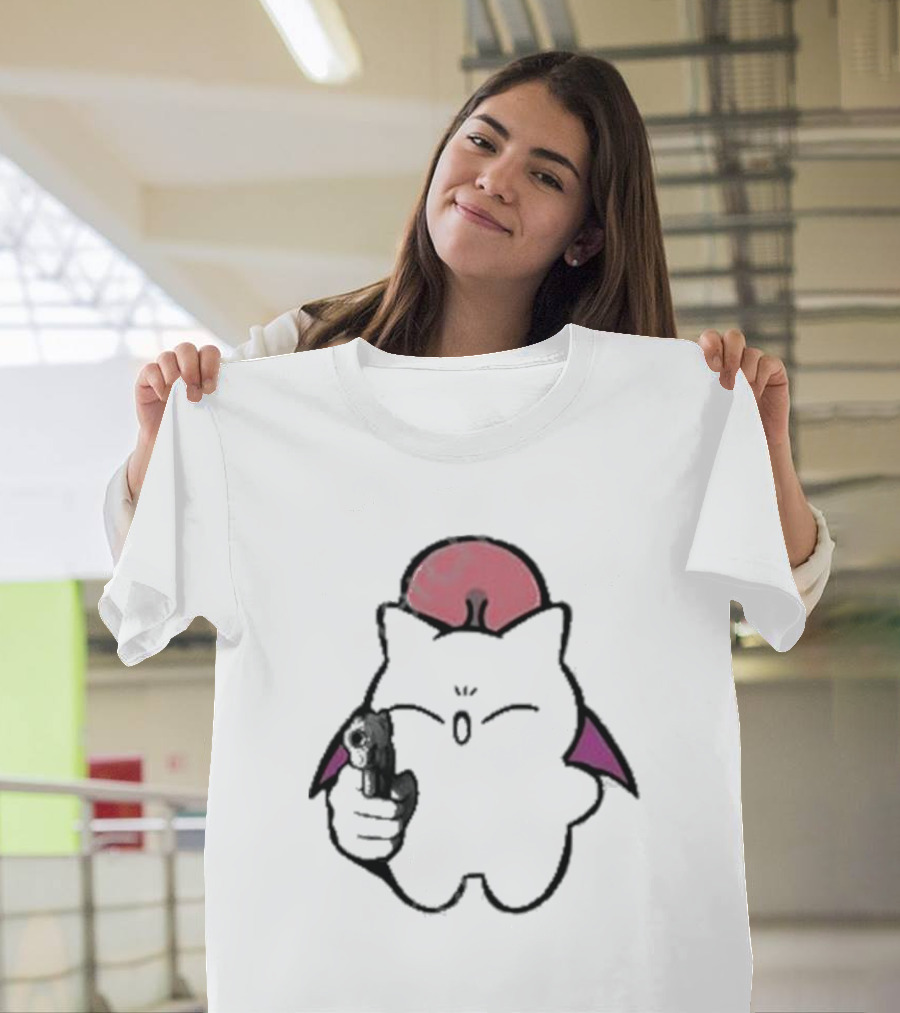 Gun Wielding Moogle By Wisdomeel T-Shirt