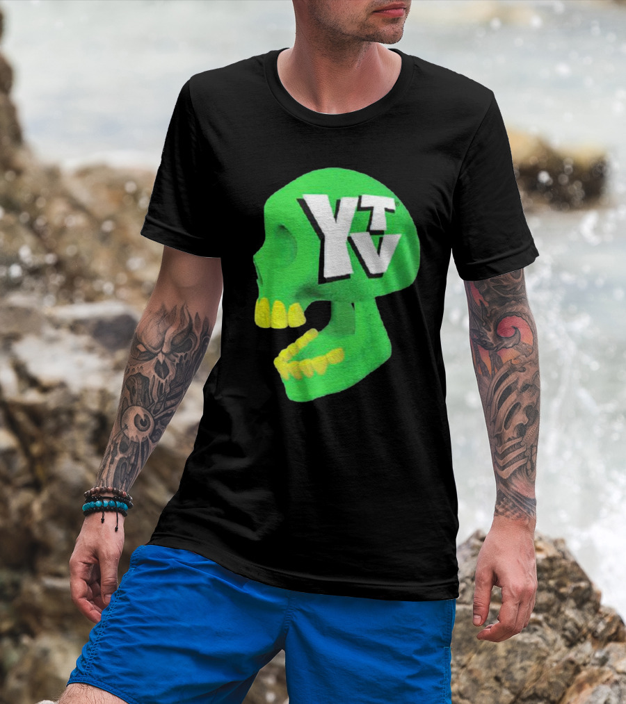 Ytv Green Skull Dark Night T-Shirt
