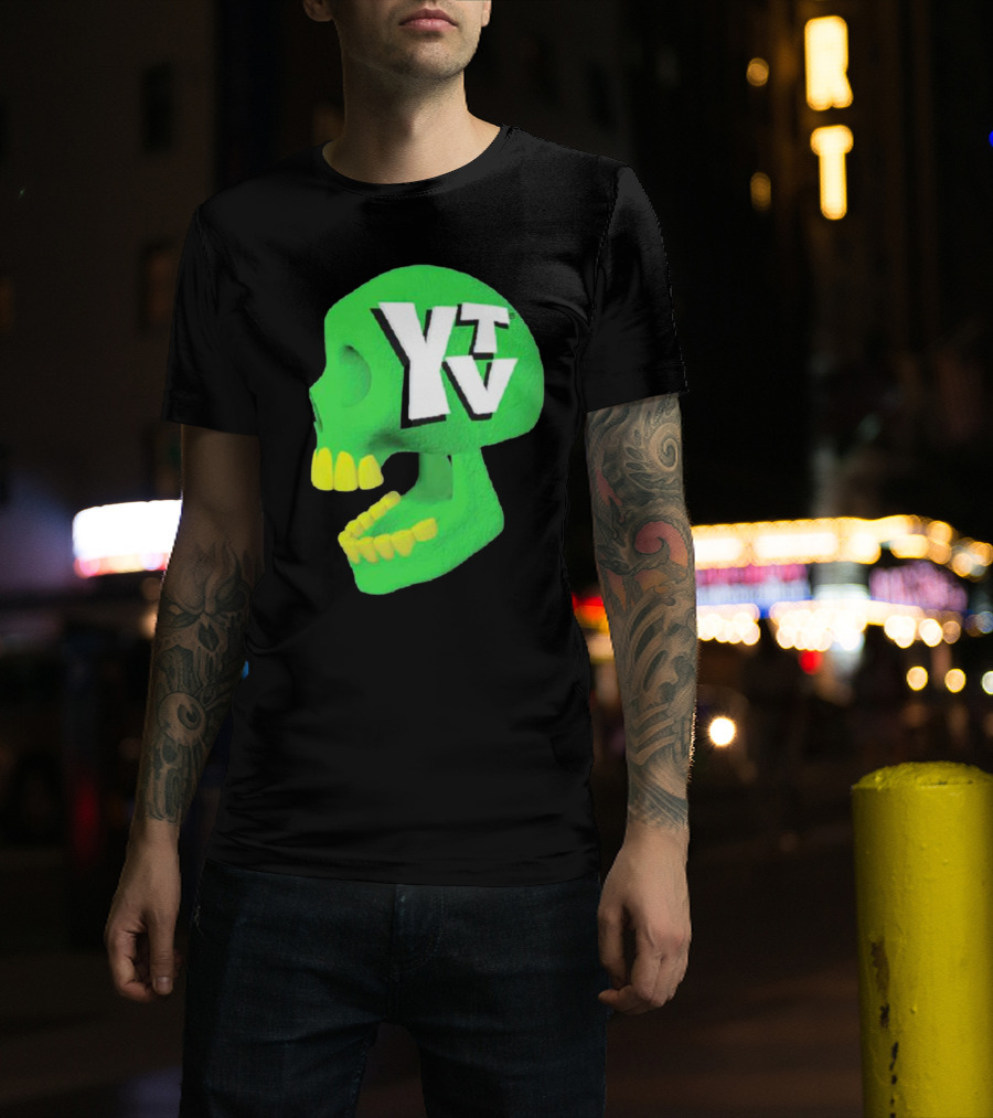 Ytv Green Skull Dark Night T-Shirt