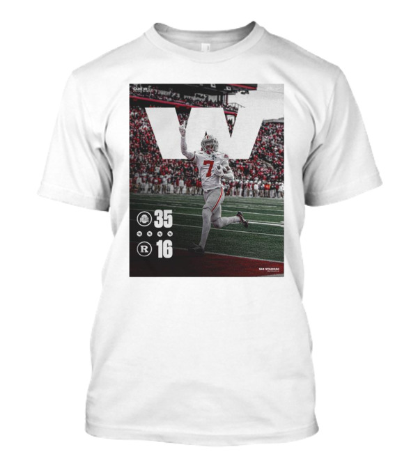 Ohio State 35-16 Rutgers Nov 4 SHI Stadium Victory Football T-Shirt