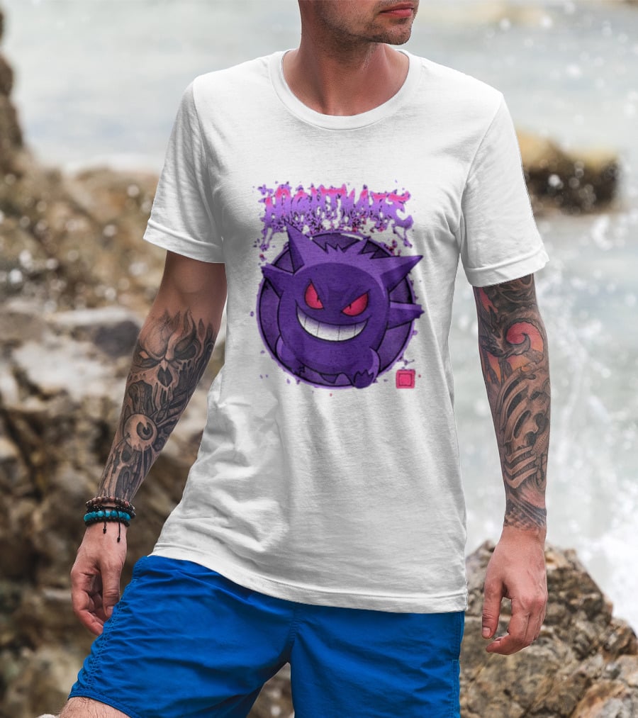 Gengar Nightmare Pokemon Purple Mischief T-Shirt