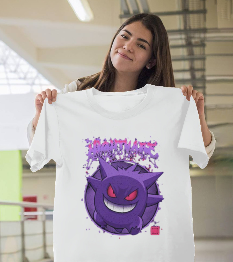 Gengar Nightmare Pokemon Purple Mischief T-Shirt
