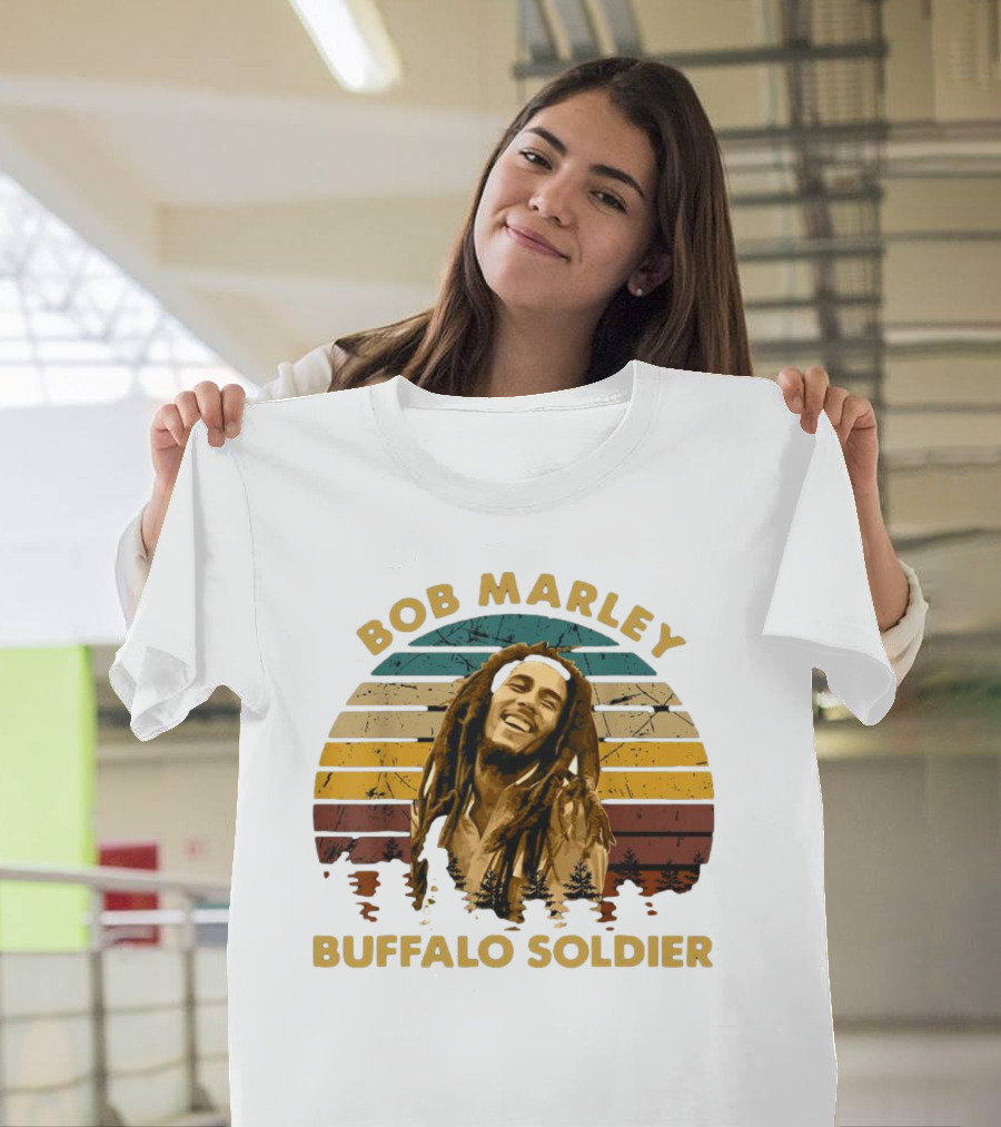 Bob Marley Buffalo Soldier Vintage Retro Sunset T-Shirt