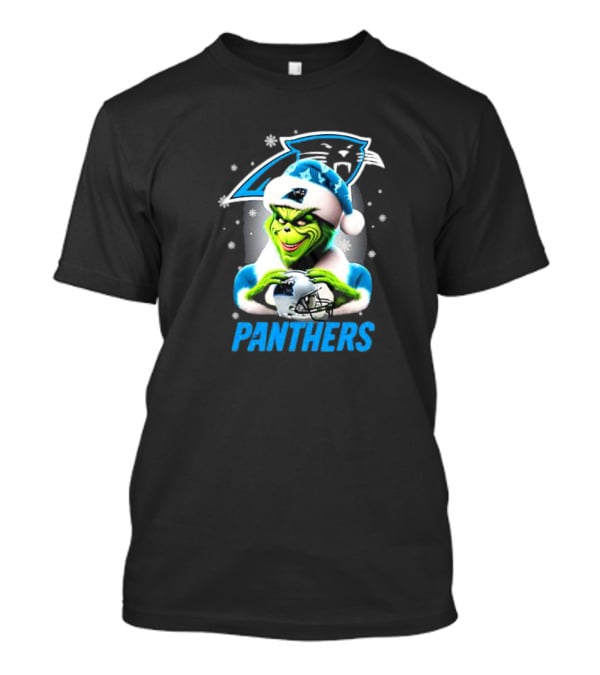 Santa Grinch Carolina Panthers Merry Christmas T-Shirt