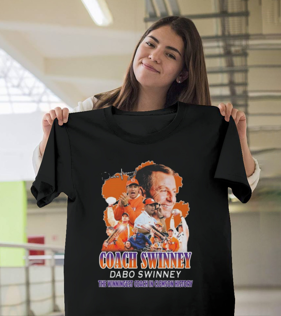 Coach Swinney Dabo Swinney The Winningest Coach In Clemson History Celebrated Icons and Moments T-Shirt