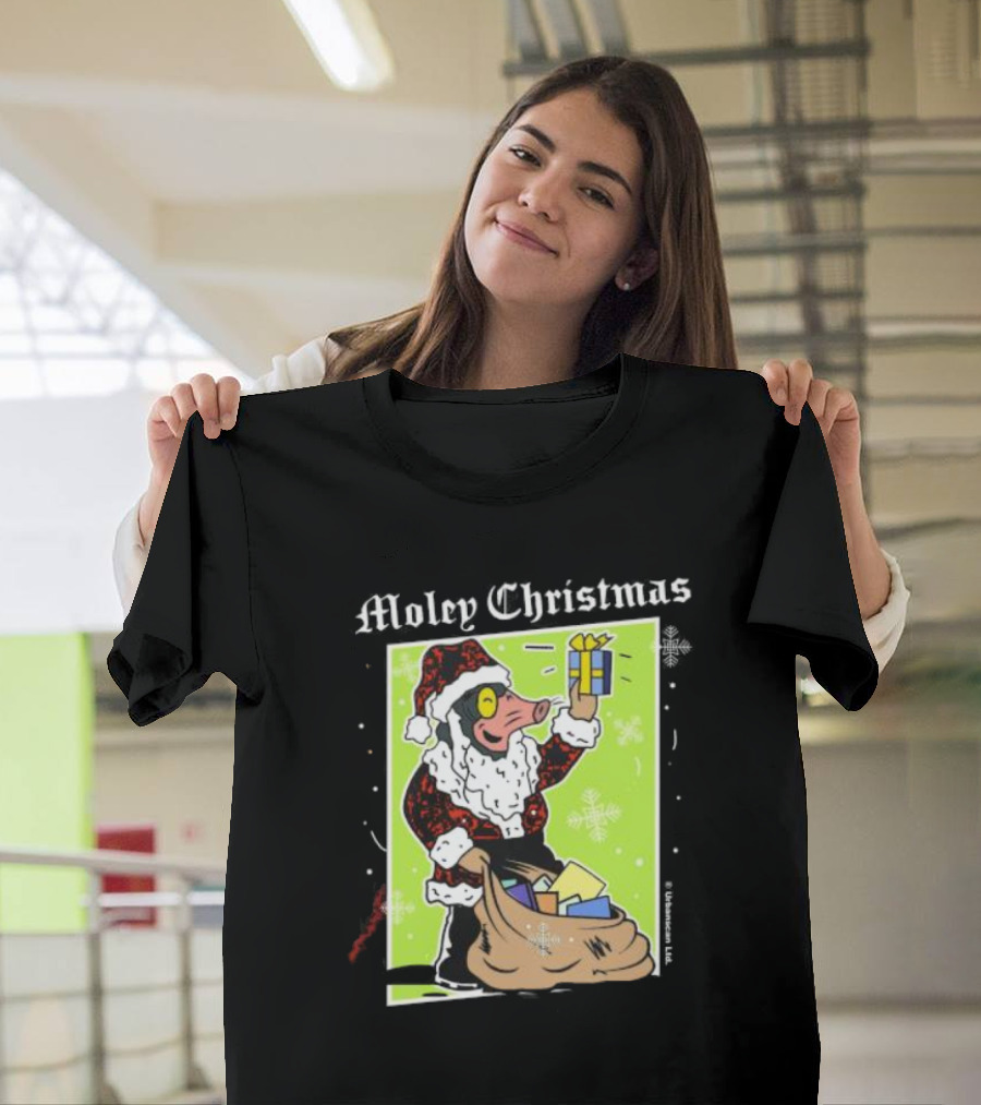 Moley Christmas Santa Mouse Holiday Present T-Shirt