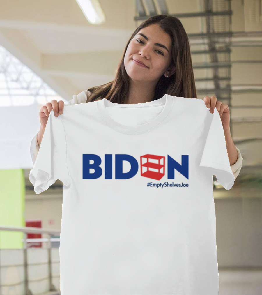 BIDEN Empty Shelves Joe Hashtag Symbolic Red Shelves Replacement T-Shirt