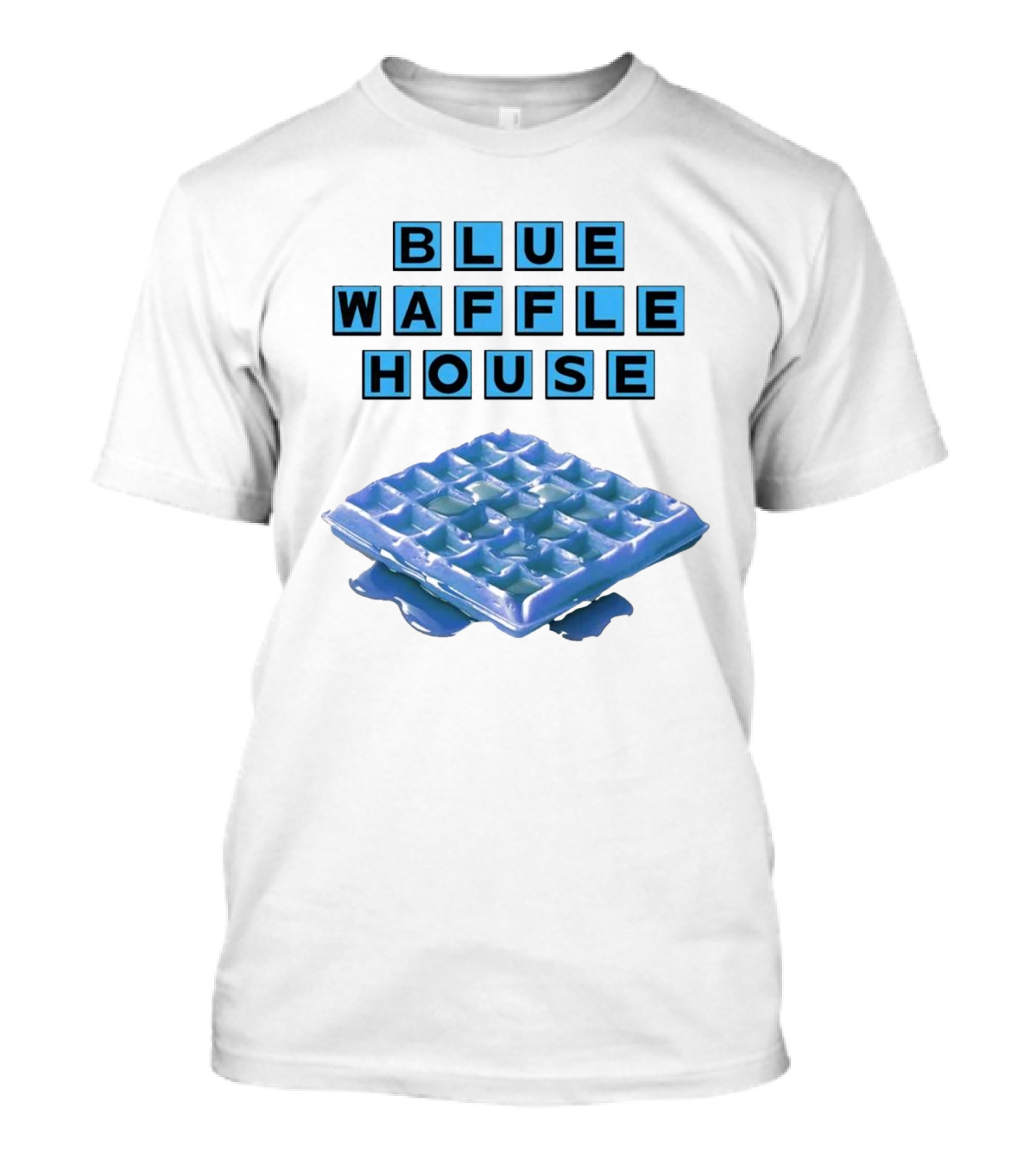 Blue Waffle House Melted Breakfast Food Novelty T-Shirt