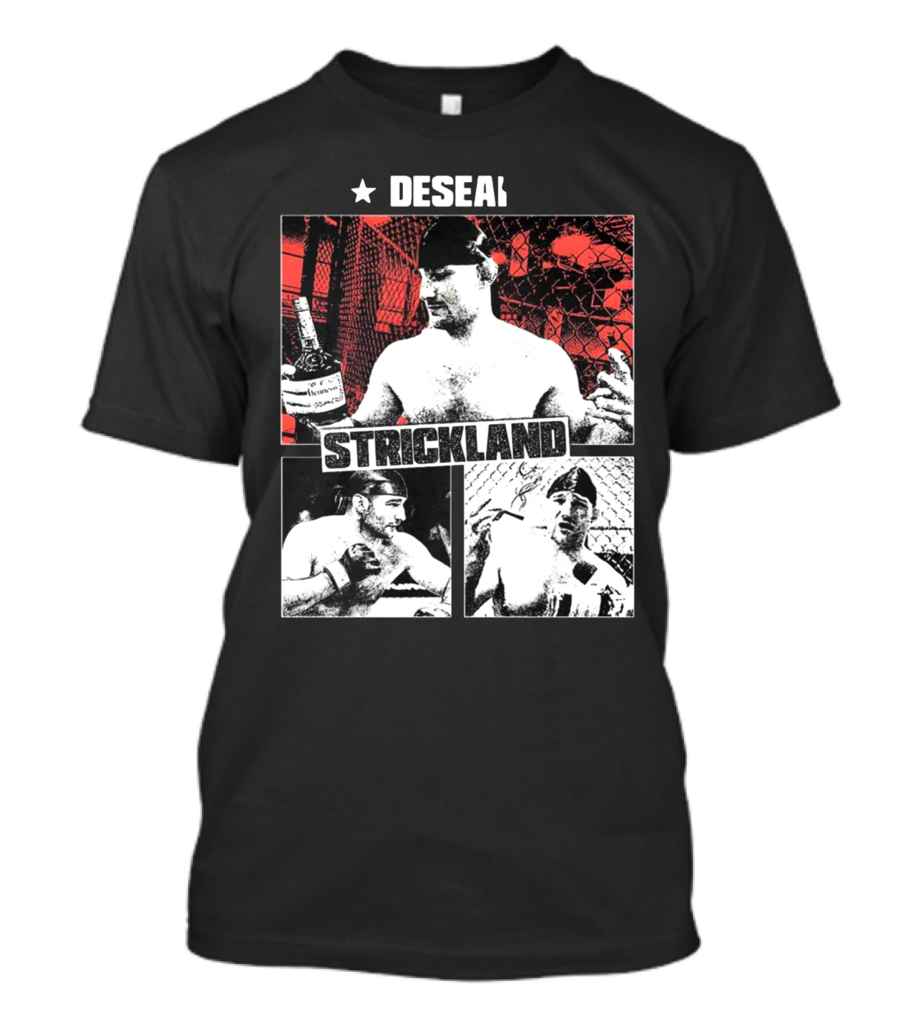 Desean Strickland Cage Fighter Portrait Montage T-Shirt