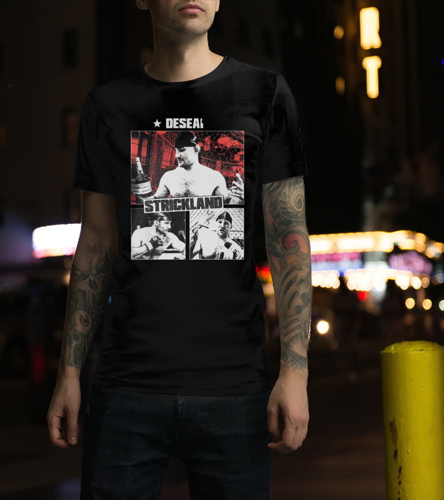 Desean Strickland Cage Fighter Portrait Montage T-Shirt