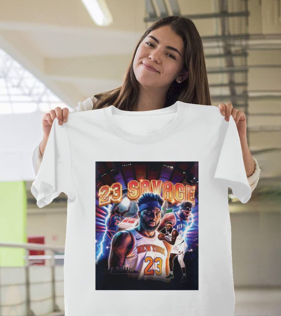 Mitchell Robinson New York 23 Savage Basketball Highlights T-Shirt