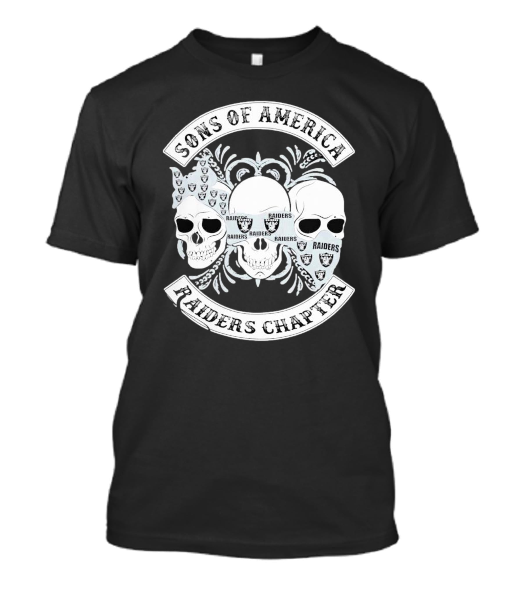 Sons Of America Raiders Chapter Skulls With Raiders T-Shirt
