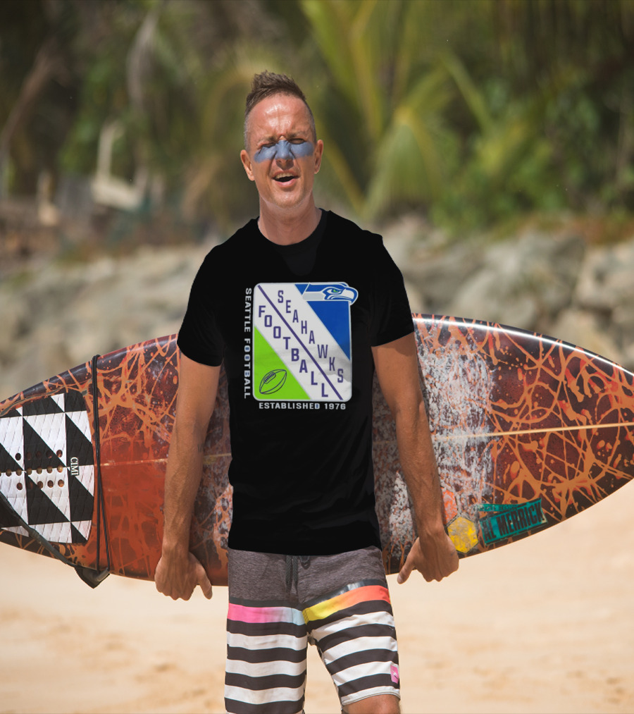 Seattle Seahawks Football Established 1976 Logo Seahawks Head T-Shirt