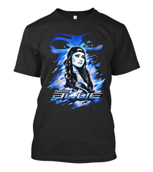 Skye Blue Spookye Blue Blue-Hued Portrait With Intense Eye T-Shirt