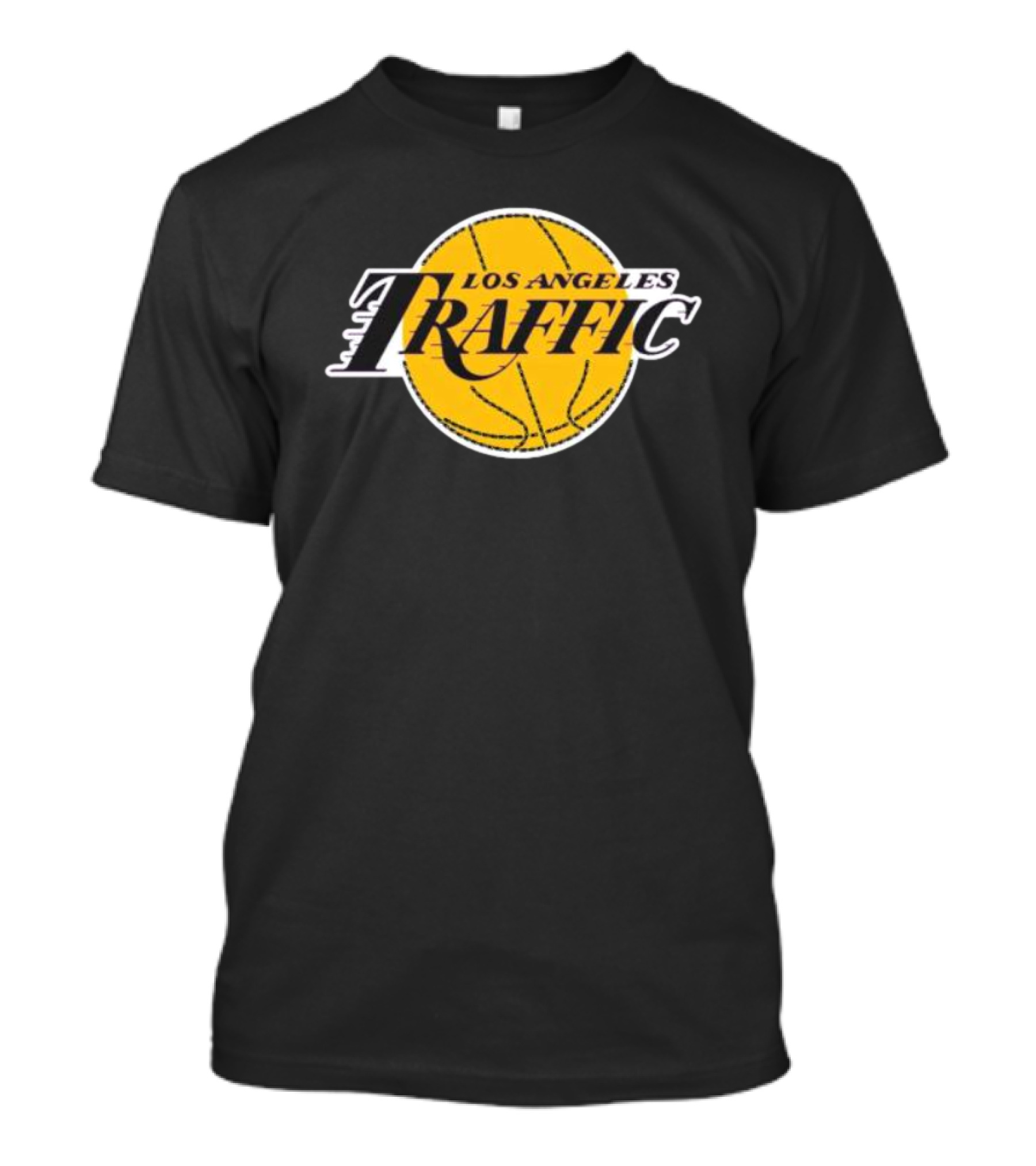 Los Angeles Traffic Basketball Yellow Circle T-Shirt