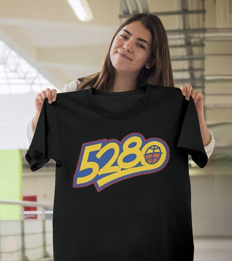 5280 Denver Colorado Basketball Theme T-Shirt