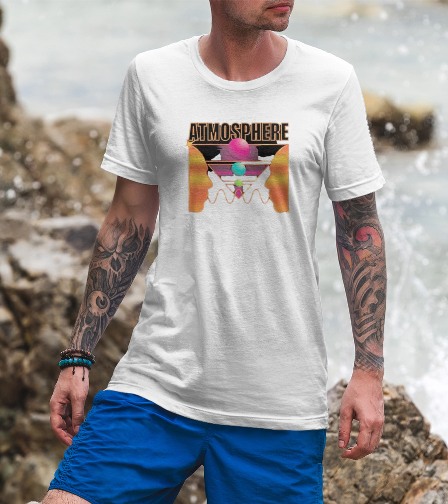 Atmosphere Talk Talk Retro Futuristic Geometric Face Profile T-Shirt