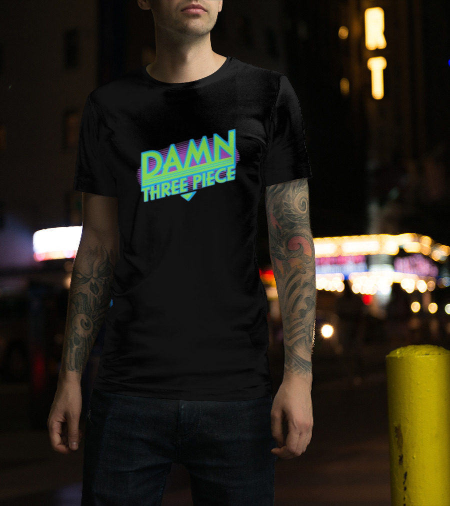 Damn Three Piece Retro Neon T-Shirt