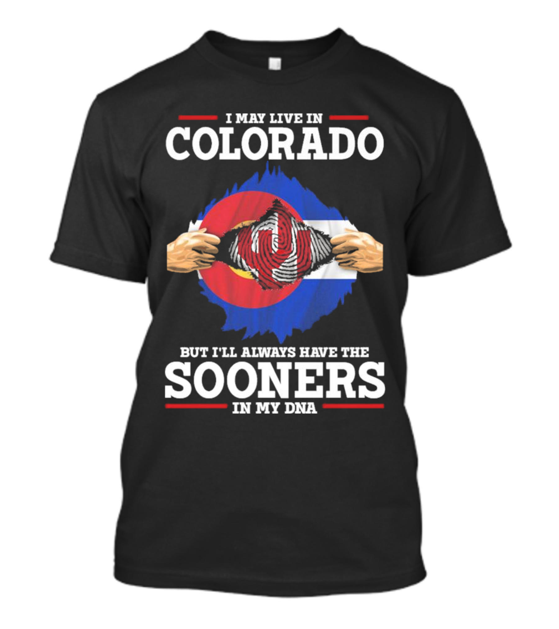 I May Live In Colorado But I'll Always Have The Sooners In My DNA T-Shirt
