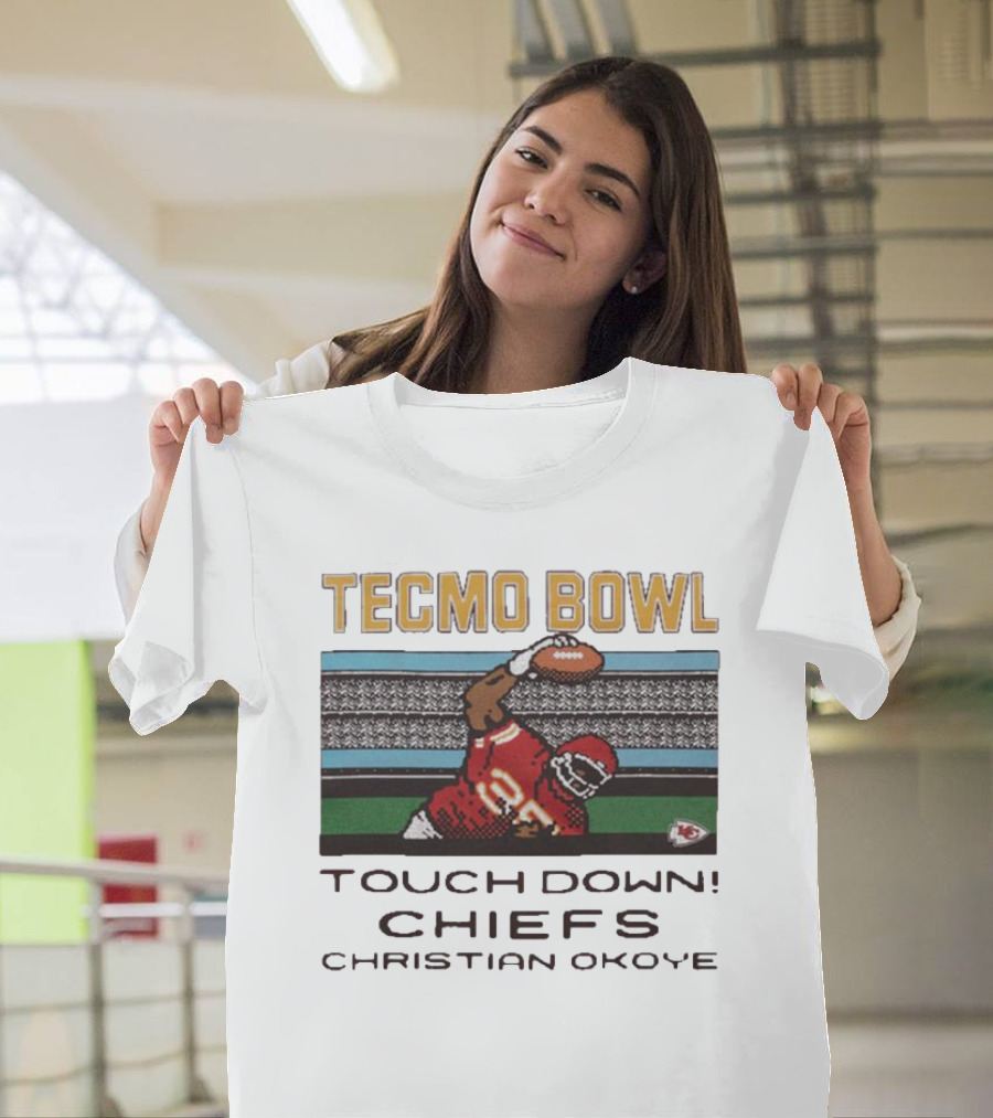 Tecmo Bowl Touchdown Chiefs Christian Okoye Retro Football Video Game Legend T-Shirt