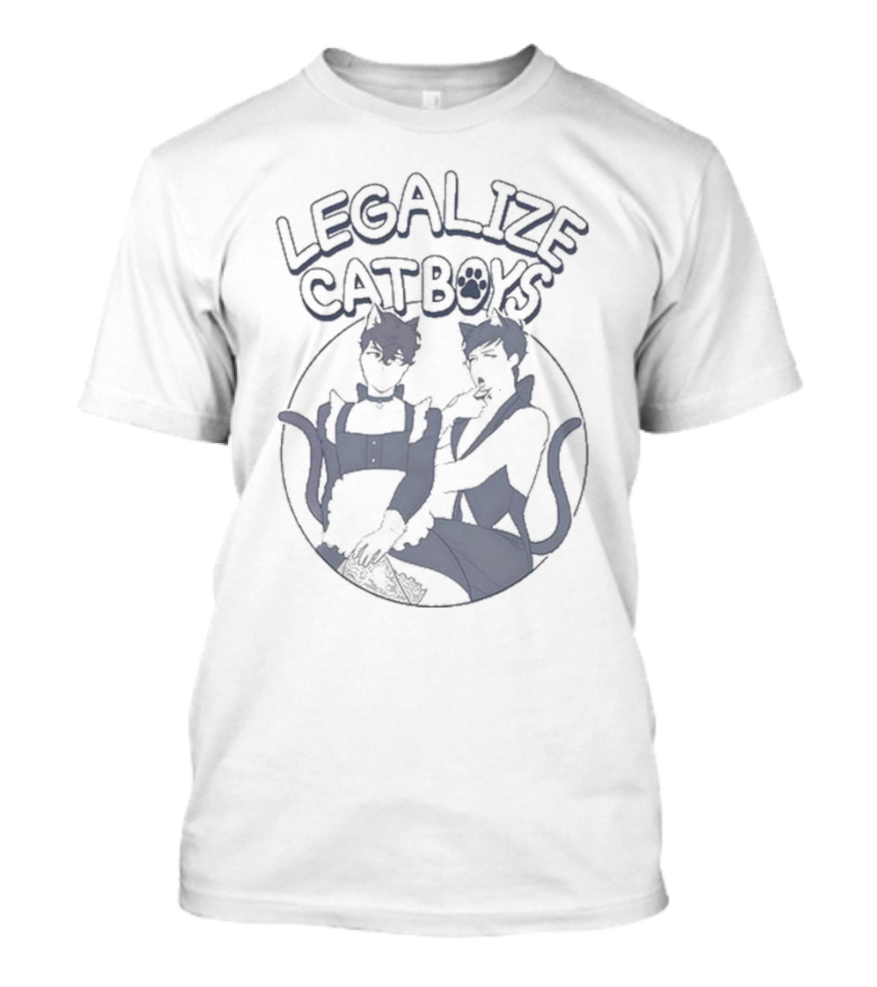 Dan And Phil Shop Legalize Catboys Two Anime Characters With Ears And Tails T-Shirt