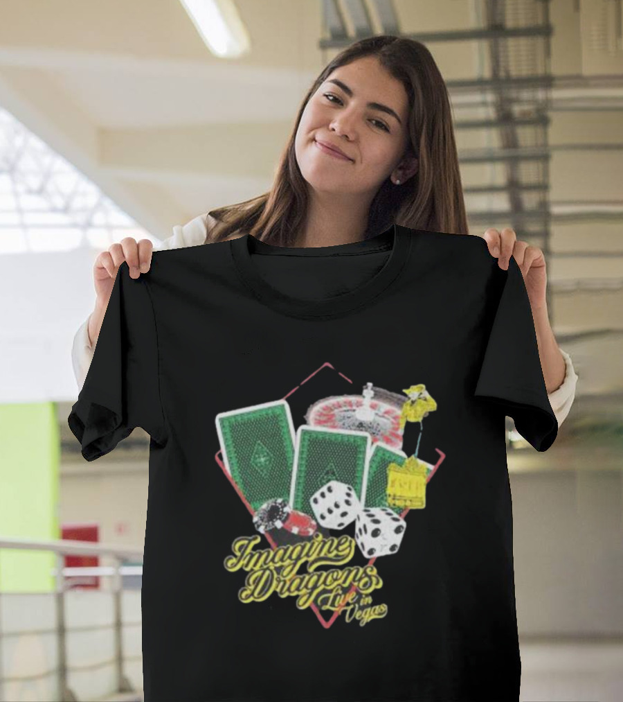 Imagine Dragons Live in Vegas Casino Poker Cards Dice Roulette T-Shirt