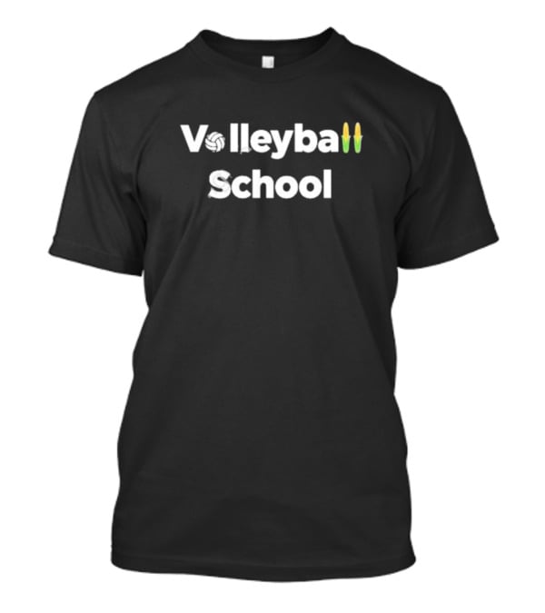 Volleyball School Corn Icon With Corn Ears And Volleyball T-Shirt