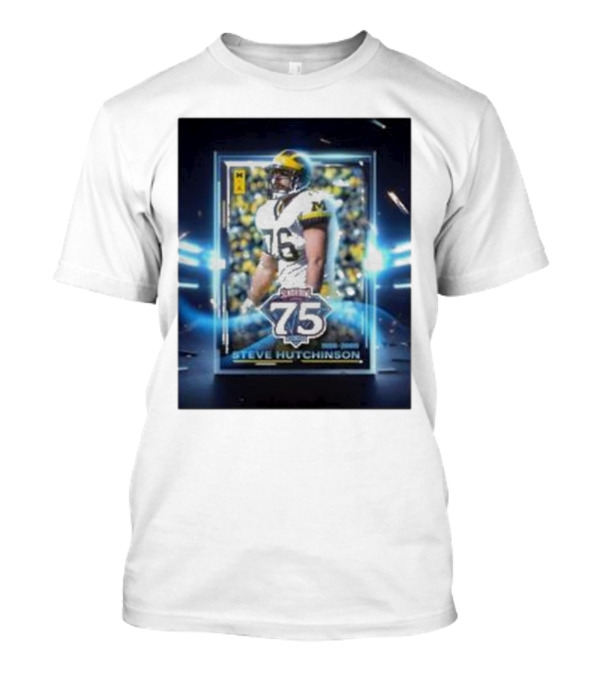 Steve Hutchinson Michigan Football Star 75th Senior Bowl Anniversary Edition T-Shirt
